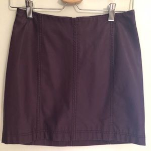 Free People Wine Leather Skirt